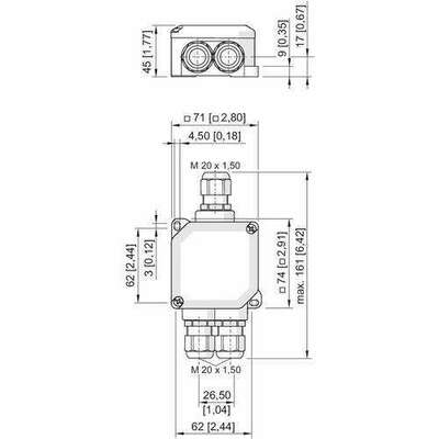Stahl Abzweigdose 3xM20x1,5 8102/21-32-C1013