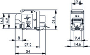 Telegärtner AMJ Modul Cat8.1 RJ45 T568A/B 100023211