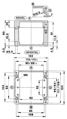 Bernstein Polyestergehäuse grau GEH.CPG-220