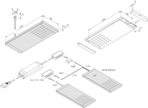 Hera 2er-Set LED-Unterb.leuchte ww edelstahl m.IR-Sch 61055120208