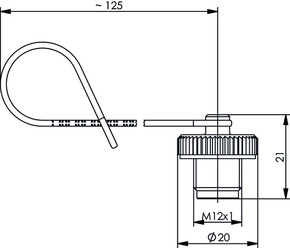 Telegärtner Buchsenschutzkappe STX M12x1, Halteband 100022779