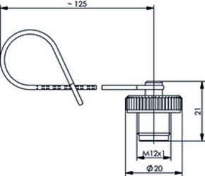 Telegärtner Buchsenschutzkappe STX M12x1, Halteband 100022779