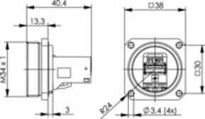 Telegärtner TOC Flanschset IP68 USB-Keystone 3.0 100007383