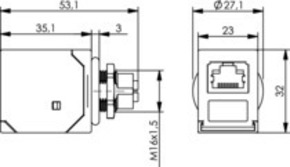 Telegärtner STX M12x1-RJ45 KU X-kod. Cat.6A(IEC) 100007539