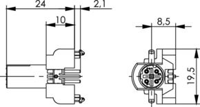 Telegärtner STX M12x1 EBB D-kod. Cat.5 100007553