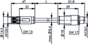 Telegärtner STX M12x1-M12x1 VL X-kod. Cat.6A(IEC) 100017375