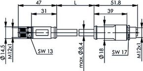 Telegärtner STX M12x1-M12x1 VL X-kod. Cat.6A(IEC) 100017380