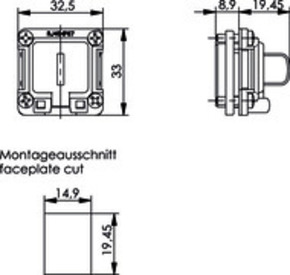 Telegärtner RJ45 Ind.IP67 EB-Flansch mit Montage-Set 100023156