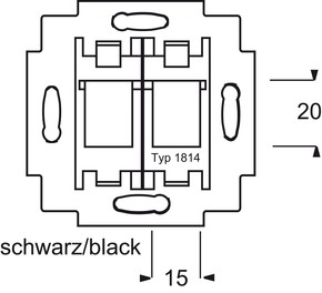 Busch-Jaeger Tragring f.Modular-Jack schwarz. Sockel 1814