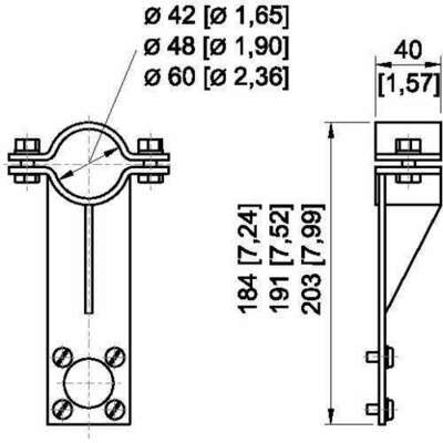 Stahl Rohrschelle 1 1/4 Zoll f. Signalleuchten Rohrschelle 1 1/4 Z