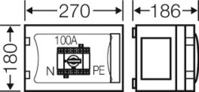 Hensel Lastschaltergehäuse 100A,3pol. +PE+N FP 5102