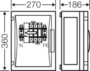 Hensel Lastschaltergehäuse 160A,3pol. +PE+N FP 5211