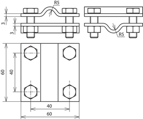 DEHN Kreuzstück NIRO (V4A) f.2x Rd 8-10mm KS 8.10 8.10 FL30V4A