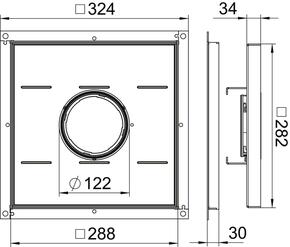 OBO Bettermann Vertr Schwerlast-Rahmenkassette 283x283x30mm RKF2 SL1 V2 30