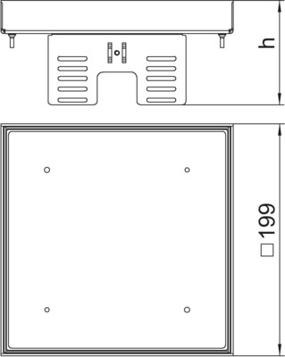 OBO Bettermann Vertr Kassette quadratisch 200x200mm blind RKN2 UZD3 4VS25