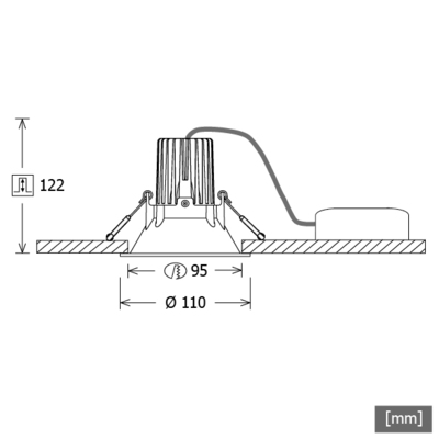 LTS Licht&Leuchten LED-Einbaustrahler 3000K 830 WideFlood VTRL 12.0530.35 sw