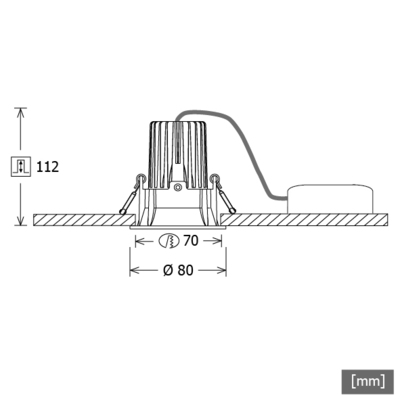 LTS Licht&Leuchten LED-Einbaustrahler 3000K 830 FLOOD VTRS 12.0530.25DALsw