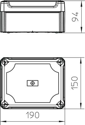 OBO Bettermann Vertr Kabelabzweigkasten geschl. m. transp. Deckel T 160 OE HD TR