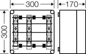 Hensel Sicherungsgehäuse 3x3x63A,D02 Mi 3266