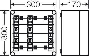 Hensel Sicherungsgehäuse 3x3x63A,D02 Mi 3266