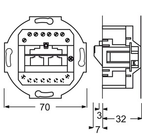 Busch-Jaeger UAE-Doseneinsatz 2x8-polig 0214