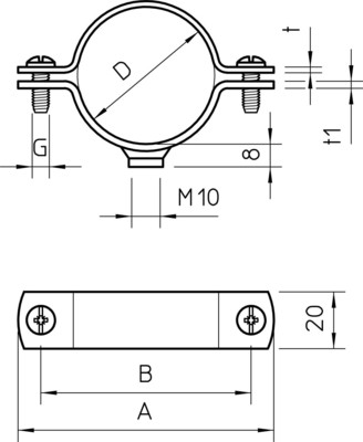 OBO Bettermann Vertr Abstandschelle m. Gewindeanschl.M10 2900WM10 21.5 FT