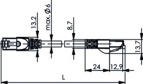 Telegärtner Patchkabel S/FTP 6A ge 6,0m 100008863
