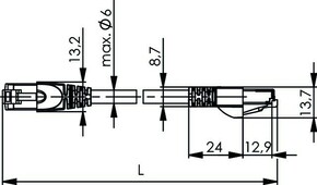 Telegärtner Patchkabel LSZH-9,5m, rt 100028078