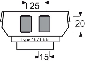 Busch-Jaeger Sockel für 1758... f. Mod.-Jack 2x6u.8p 1871 EB