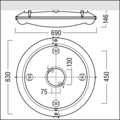 Zumtobel Group LED-Feuchtraumleuchte 4000K AMPRL5600-840LDOKST