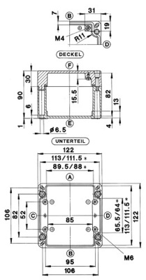 Bernstein Aluminiumgehäuse 122x122x90mm GEH.CA-215