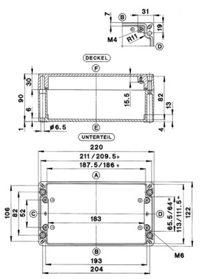 Bernstein Aluminiumgehäuse 220x122x90mm GEH.CA-235