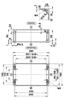 Bernstein Aluminiumgehäuse RAL7001 260x160 GEH.CA-290