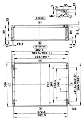 Bernstein Aluminiumgehäuse 402,5x310x110mm GEH.CA-450