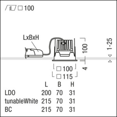 Zumtobel Group LED-Einbauleuchte 2700-6500K P-INF Q100 #60818705