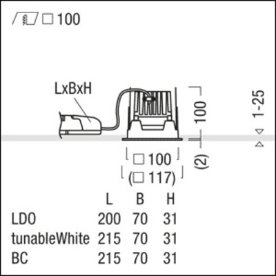 Zumtobel Group LED-Einbauleuchte 2700-6500K P-INF Q100 #60818712