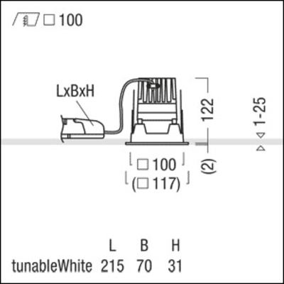 Zumtobel Group LED-Einbauleuchte 2700-6500K P-INFQ100H #60818674