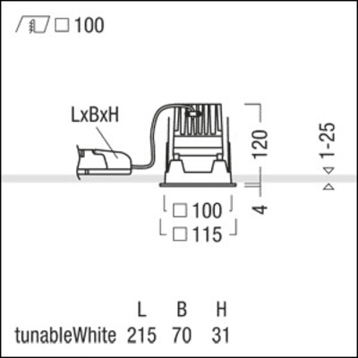 Zumtobel Group LED-Einbauleuchte 2700-6500K P-INFQ100H #60818685