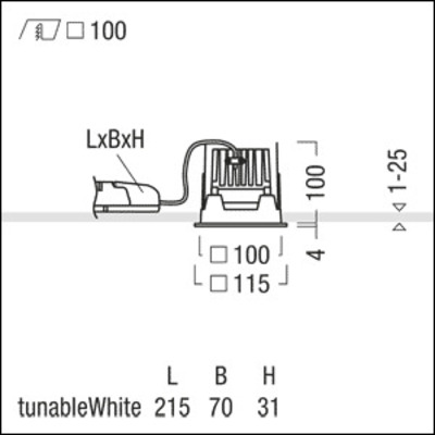 Zumtobel Group LED-Einbauleuchte 2700-6500K P-INFQ100L #60818659