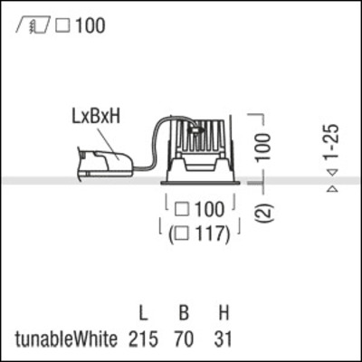 Zumtobel Group LED-Einbauleuchte 2700-6500K P-INFQ100L #60818672