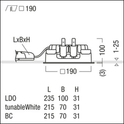 Zumtobel Group LED-Einbauleuchte 2700-6500K P-INFQ190L #60818596