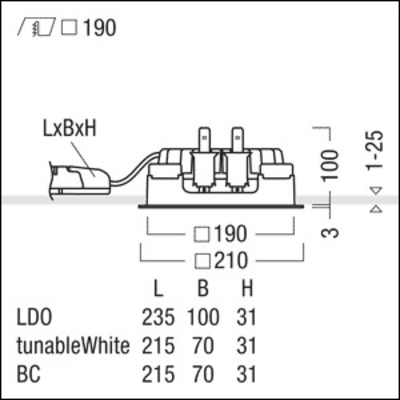 Zumtobel Group LED-Einbauleuchte 2700-6500K P-INFQ190L #60818603
