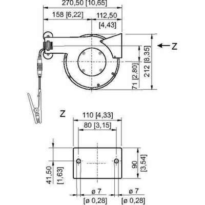 Stahl Erdungszange mit Aufrollautmatik 247660