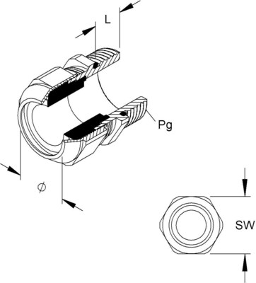 HKL Kabelverschraubung für Kabel 8-15 mm 2535/13