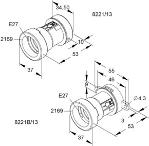 HKL Illu-Fassung E27 IP44 8221/13