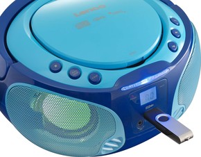 LENCO UKW-Radio CD/MP3 tragbar USB,Mikrofon SCD-650 blue