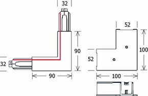 LTS Licht&Leuchten L-Verbinder weiß PE Innen Einbau ST-E L/PE-IN/9011 WS