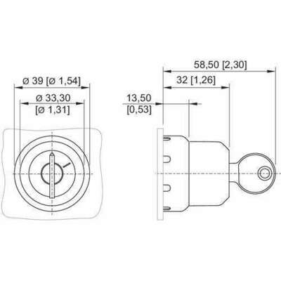 Stahl Schlüsselschaltervorsatz MS01 244574