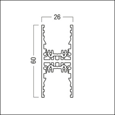 Zumtobel Group Niedervolt H-Profil Silber SUP2 TRACK H 2M SR