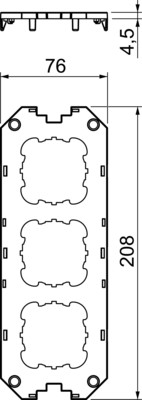 OBO Bettermann Vertr Abdeckplatte 3x50er ZP, 208mm UT4 D3